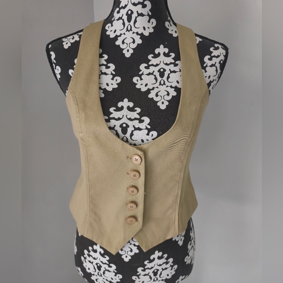 New York Company Stretch beige vest size 2 - Picture 1 of 8